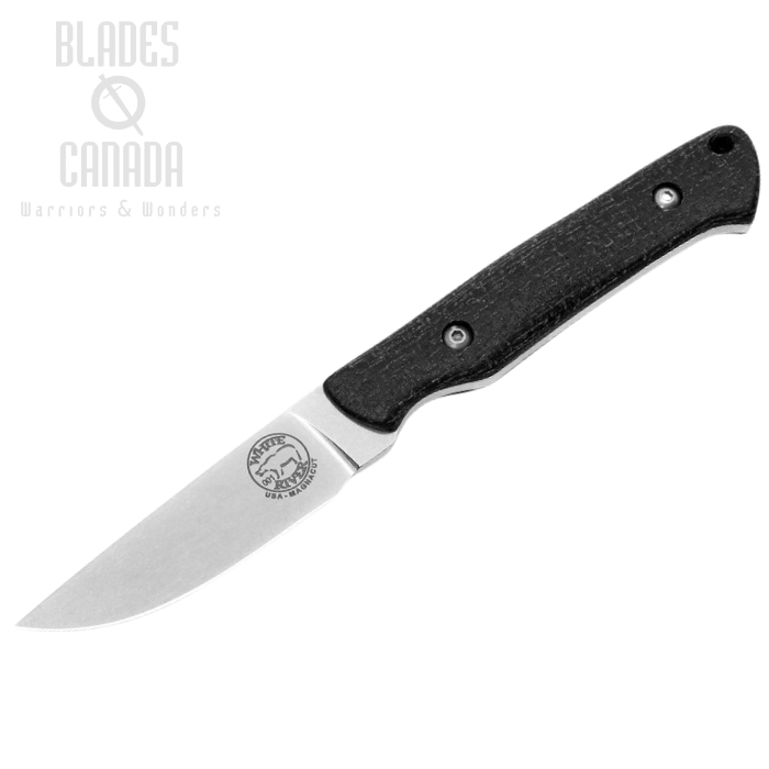 White River Small Game Fixed Blade Knife, Magnacut, Micarta Black, Kydex Sheath